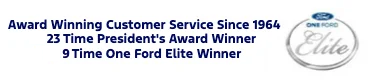 Award Winning Customer Service since 1964, 23-time President's Award Winner, 9-time One Ford Elite Winner.