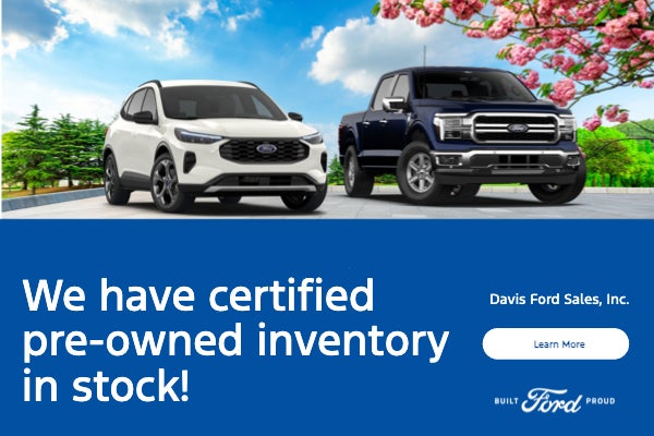 We have certified pre-owned inventory in stock!