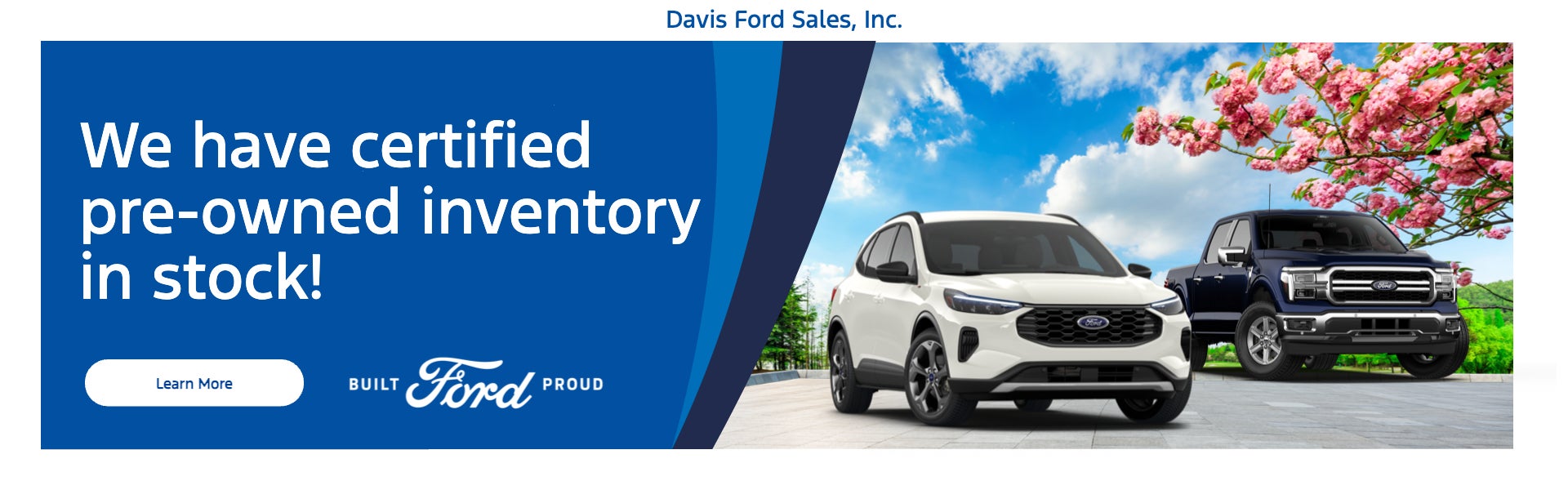We have certified pre-owned inventory in stock!